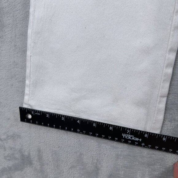 Bluespice Cargo Jeans Bootcut Leg Womens Size 9 Mid Rise White Denim Stretch - Picture 10 of 11